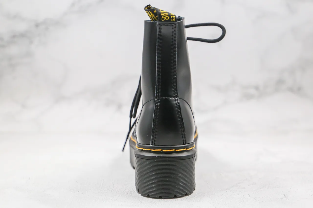 Dr. Martens Jadon Preto Amarelo Sola Plataforma Bico Cap Botas Martin 3