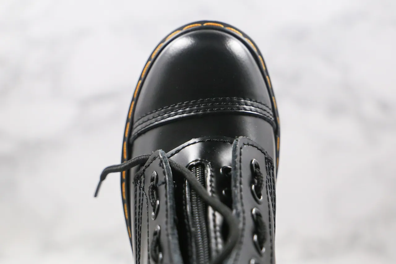 Dr. Martens Jadon Preto Amarelo Sola Plataforma Bico Cap Botas Martin 4