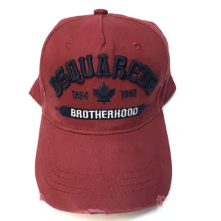 Dsquared2 Brotherhood Embroidered Red Baseball Cap