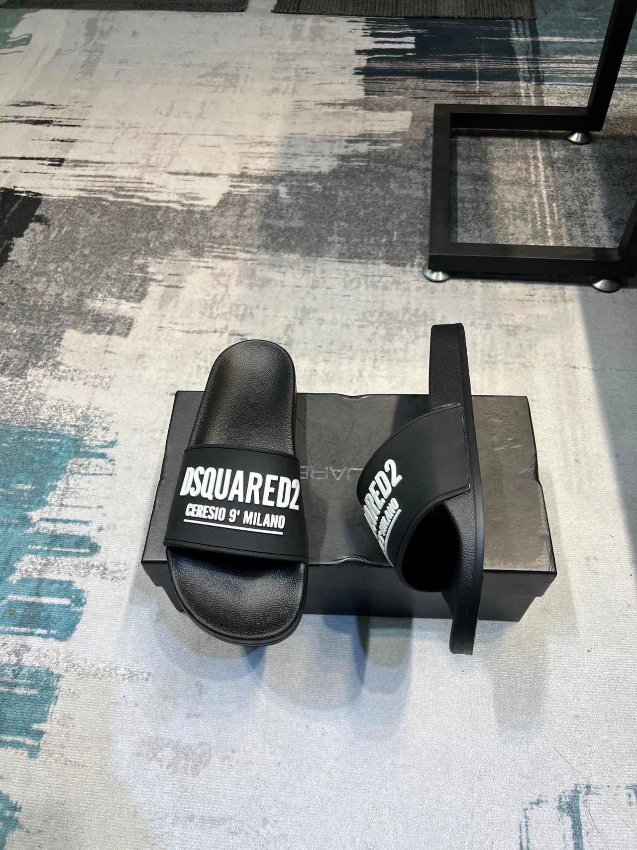 Dsquared2 ICON Black Logo Slide Slippers 4