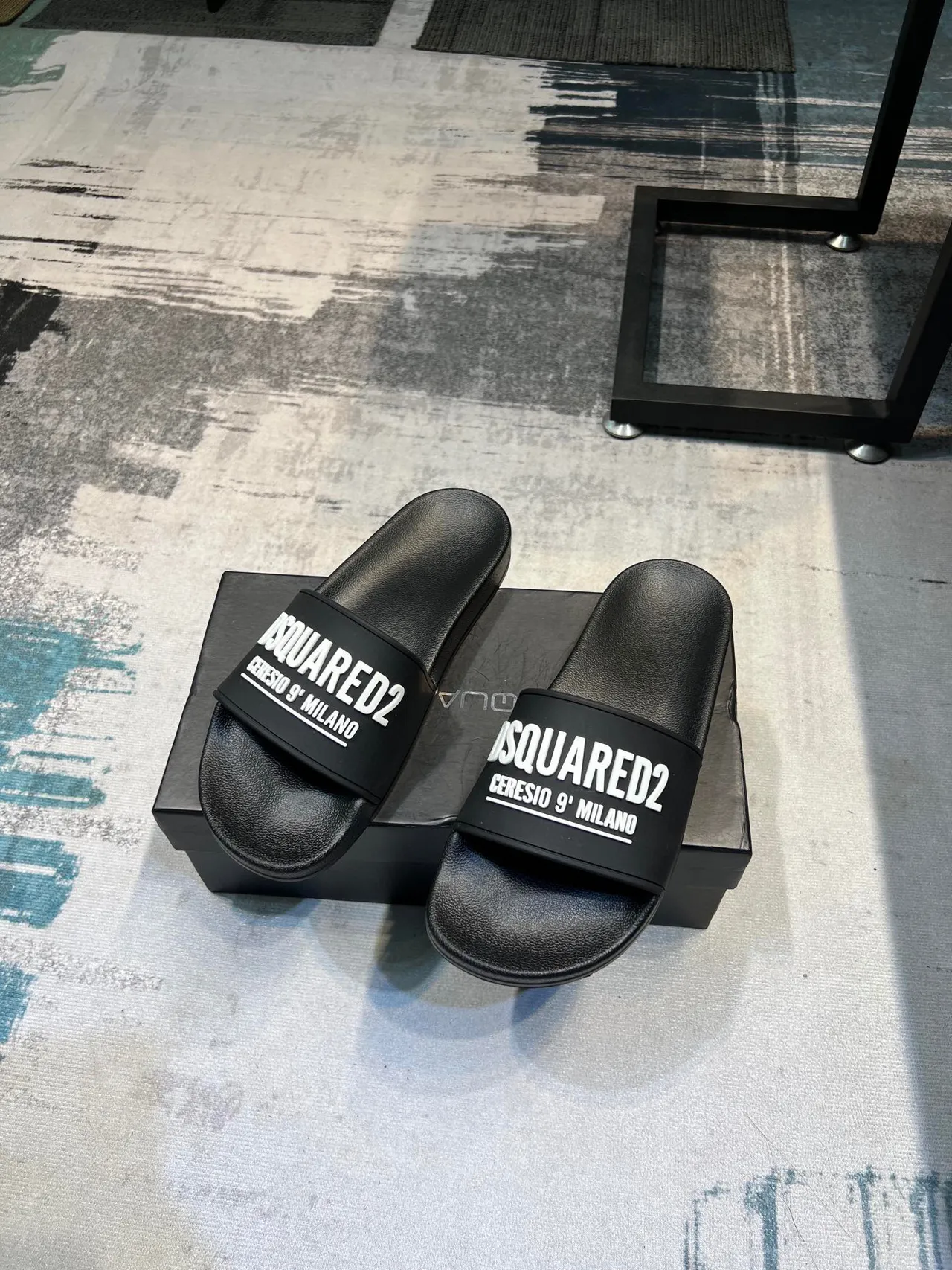 Dsquared2 ICON Black Logo Slide Slippers 5
