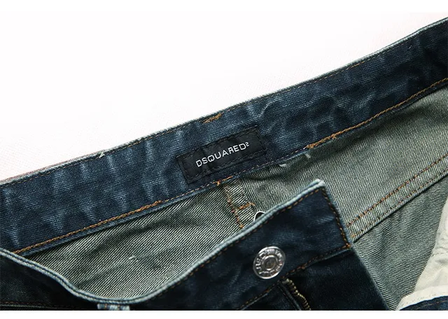 Dsquared2 ICON Blue Brown Mid-Rise Distressed Wash Shorts 4