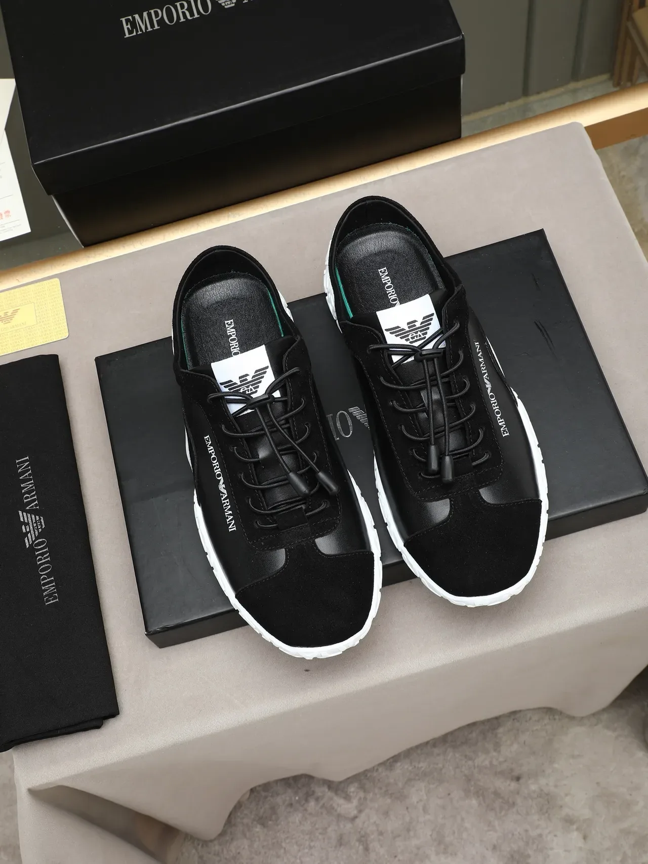 Emporio Armani Black and White Lifestyle Sneaker 3