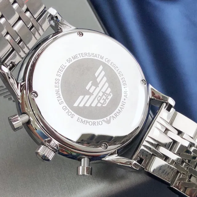 Emporio Armani Chronographe Argent Blanc Trois Sous-cadran Quartz Watch 3