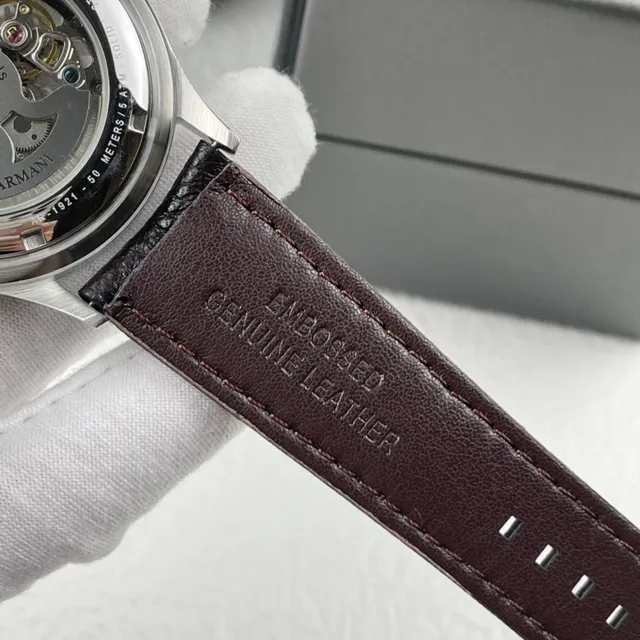 Emporio Armani Meccanico Squelette Silver-Tone Montre Mécanique 3