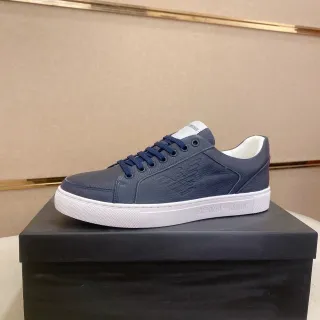 Emporio Armani Navy Leather Lifestyle Sneakers