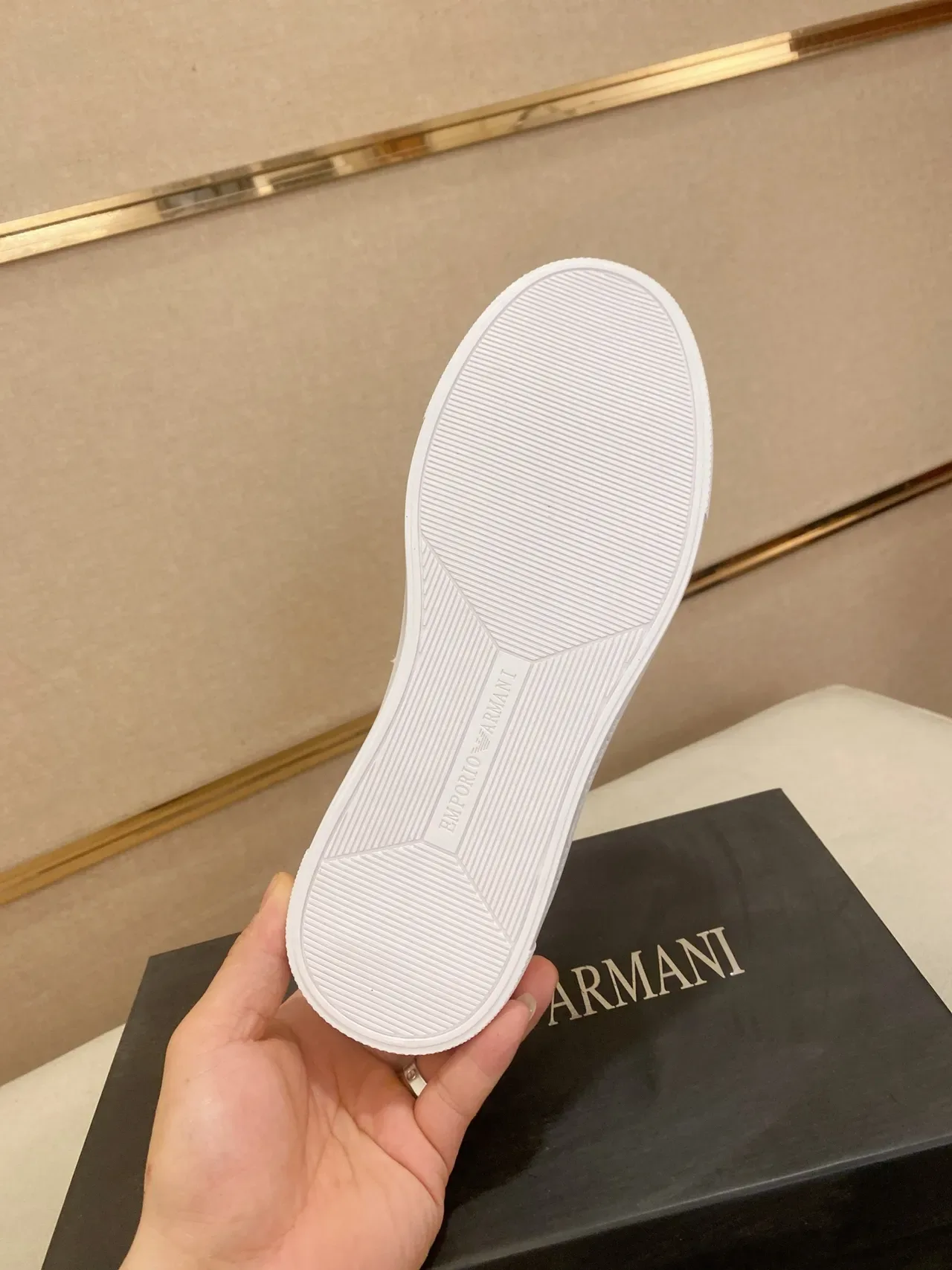 Emporio Armani Navy Leather Lifestyle Sneakers 2