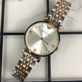 Emporio Armani Two-Tone Crystal Dial Quartz Watch