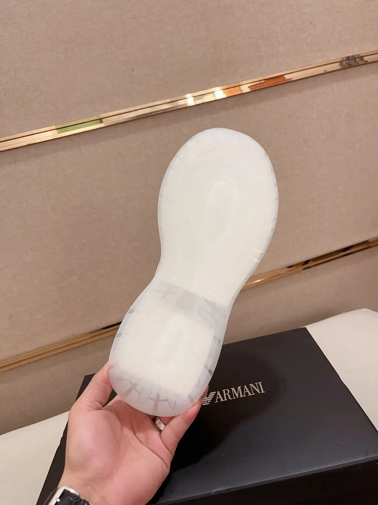 Emporio Armani White Leather-Mesh Chunky Sneaker 9