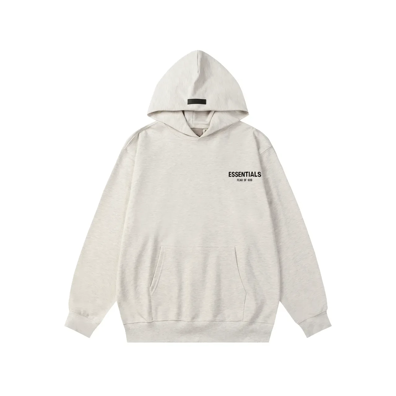 Fear of God Essentials काला भूरा ओवरसाइज्ड फिट मिनिमलिस्ट लॉगो प्लेसमेंट हूडी 3