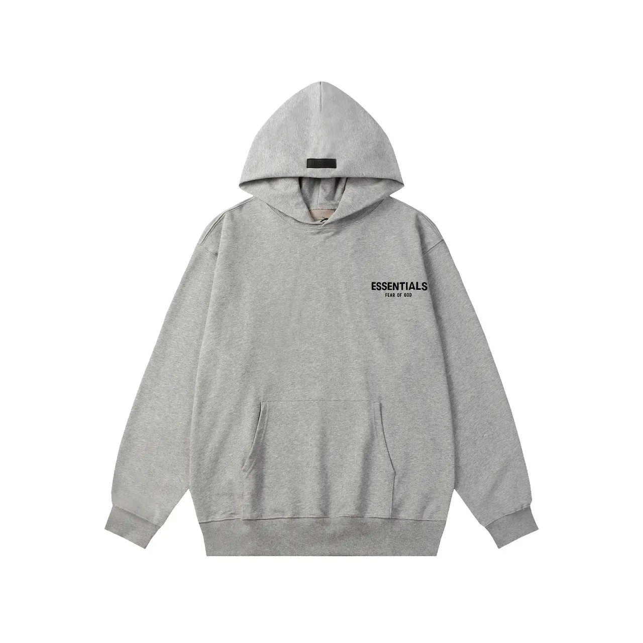 Fear of God Essentials काला भूरा ओवरसाइज्ड फिट मिनिमलिस्ट लॉगो प्लेसमेंट हूडी 7