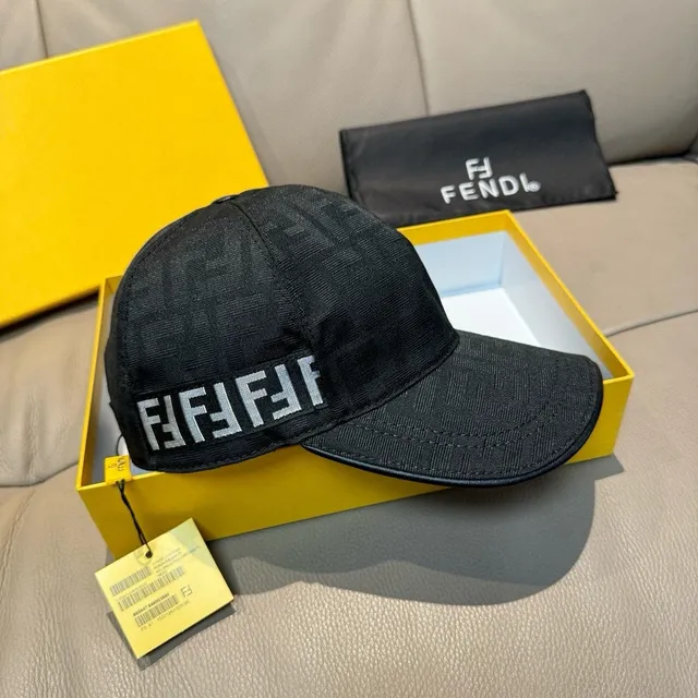 Fendi FF Monogram सेलाई Logo বেসবল ক্যাপ 8