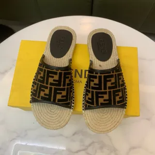 Fendi FF Monogram Espadrille Slippers