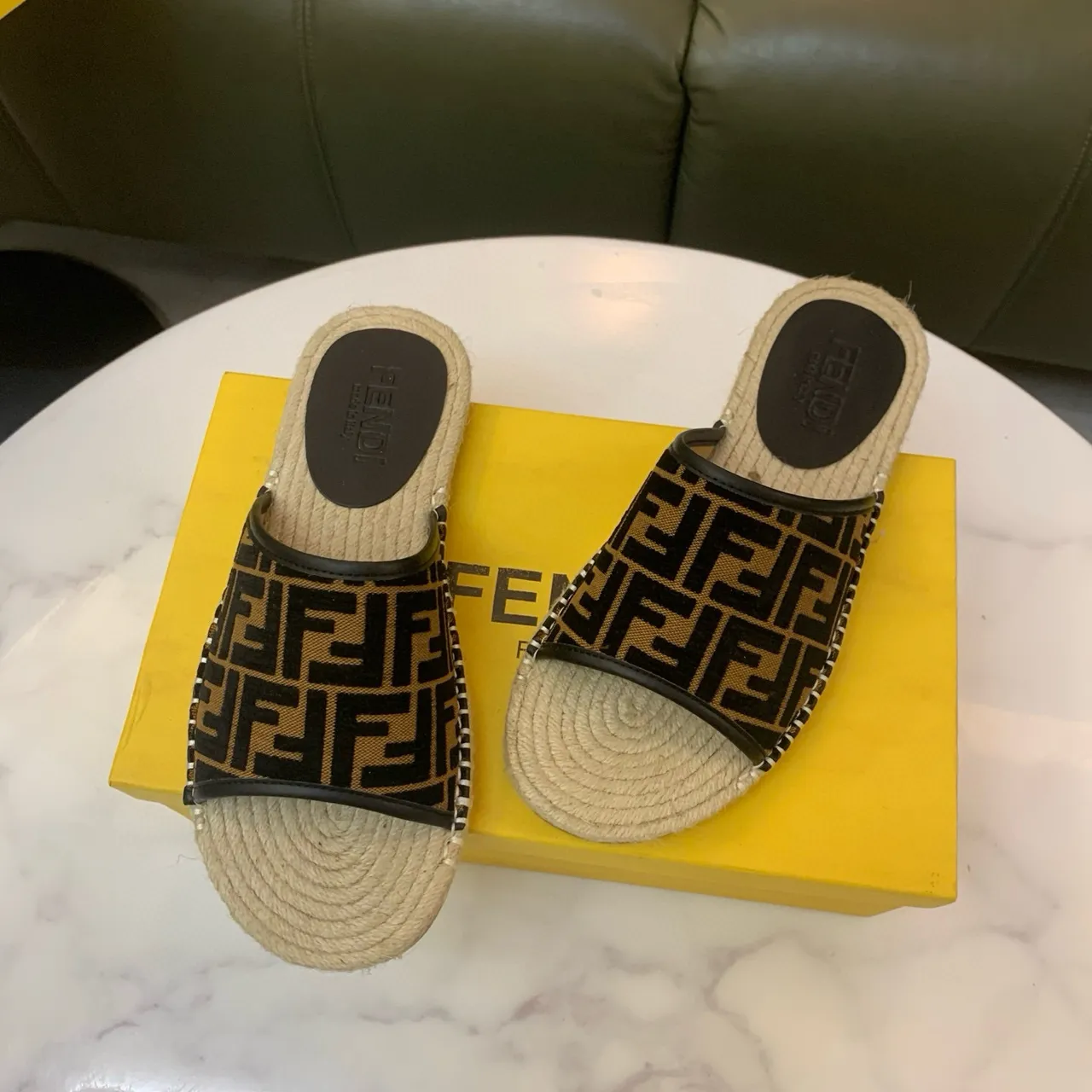Fendi FF Monogram Espadrille Slippers 3