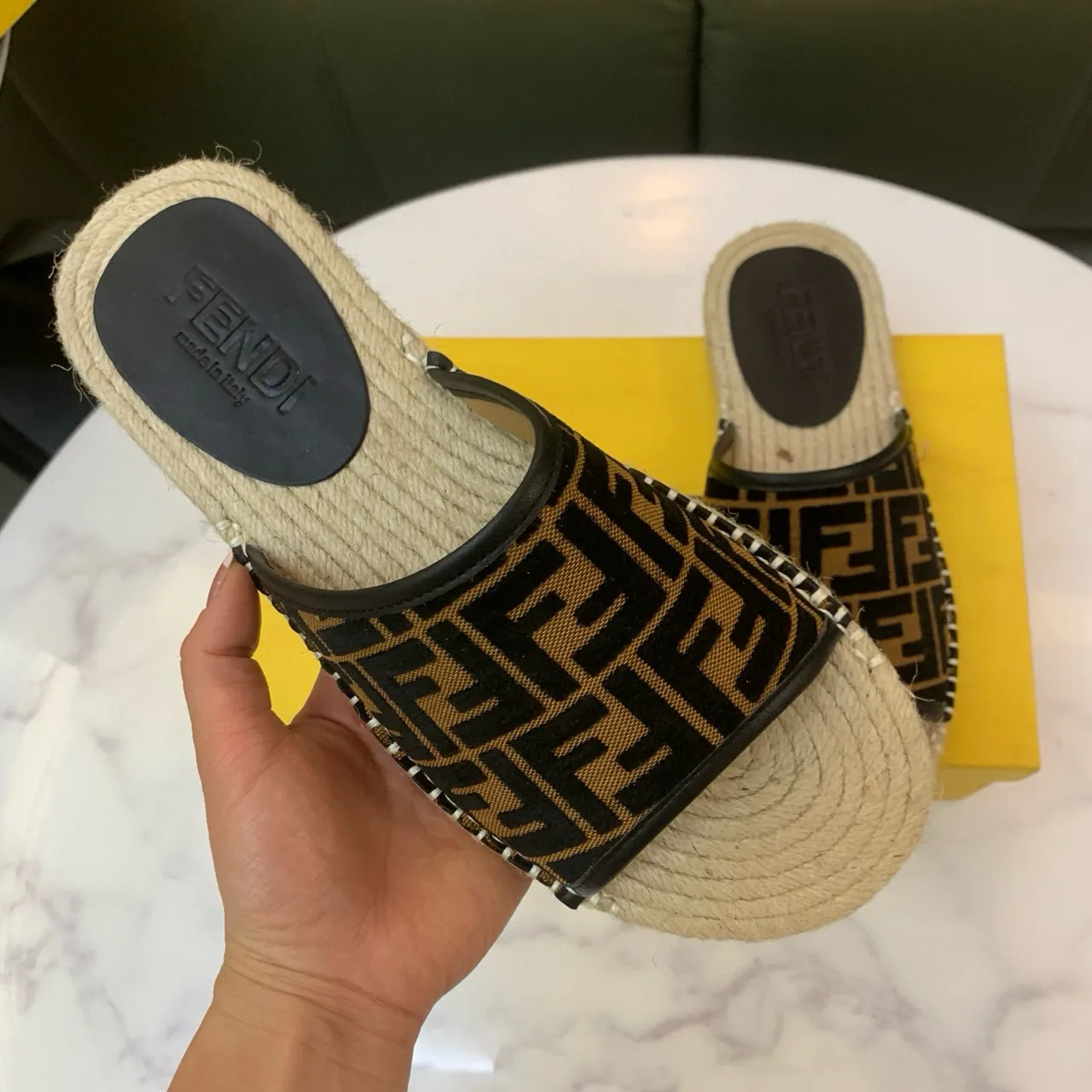 Fendi FF Monogram Espadrille Slippers 5