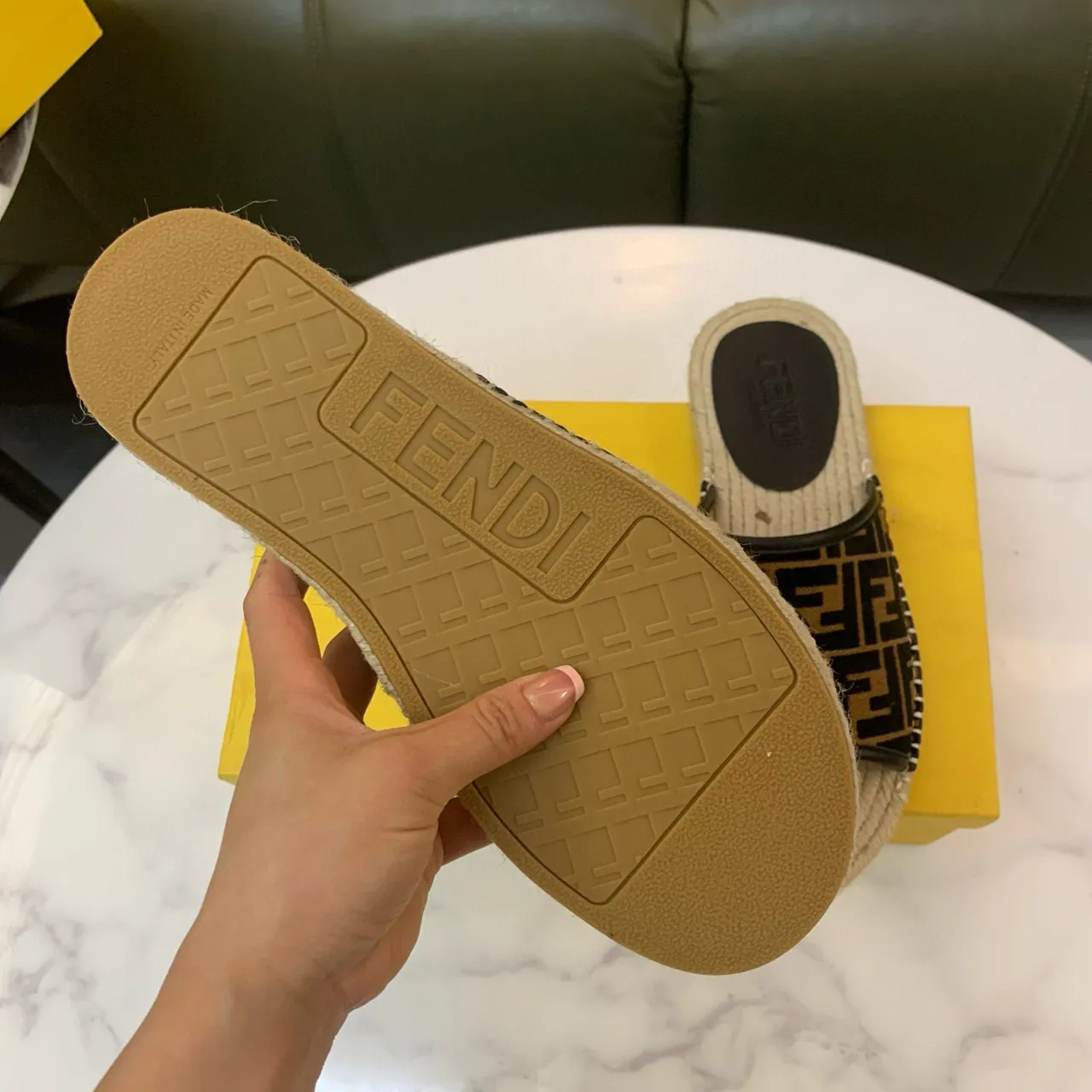 Fendi FF Monogram Espadrille Slippers 8