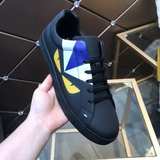 Fendi FF Monster Geometric Print Black Lifestyle Sneakers