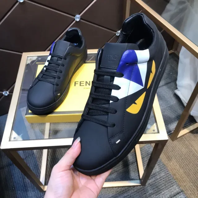 Fendi FF Monster Geometric Print Black Lifestyle Sneakers 2