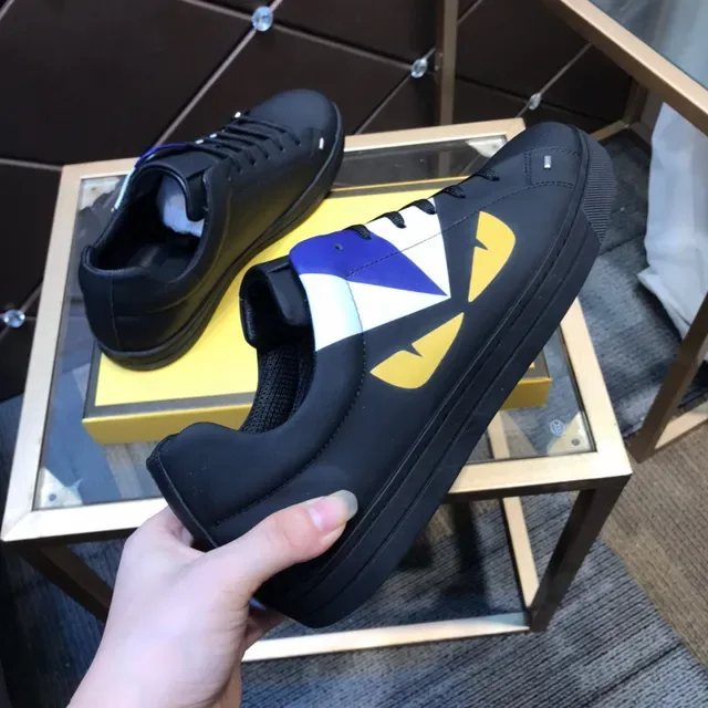Fendi FF Monster Geometric Print Black Lifestyle Sneakers 4