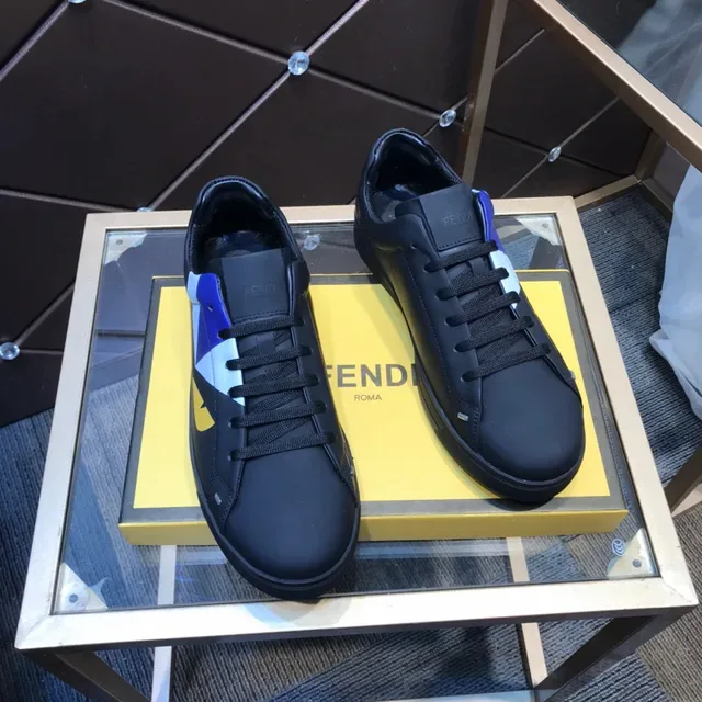 Fendi FF Monster Geometric Print Black Lifestyle Sneakers 6