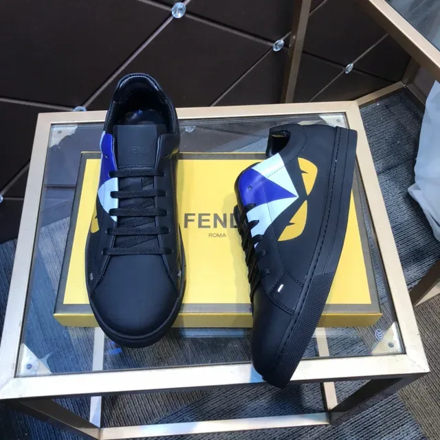Fendi FF Monster Geometric Print Black Lifestyle Sneakers 7