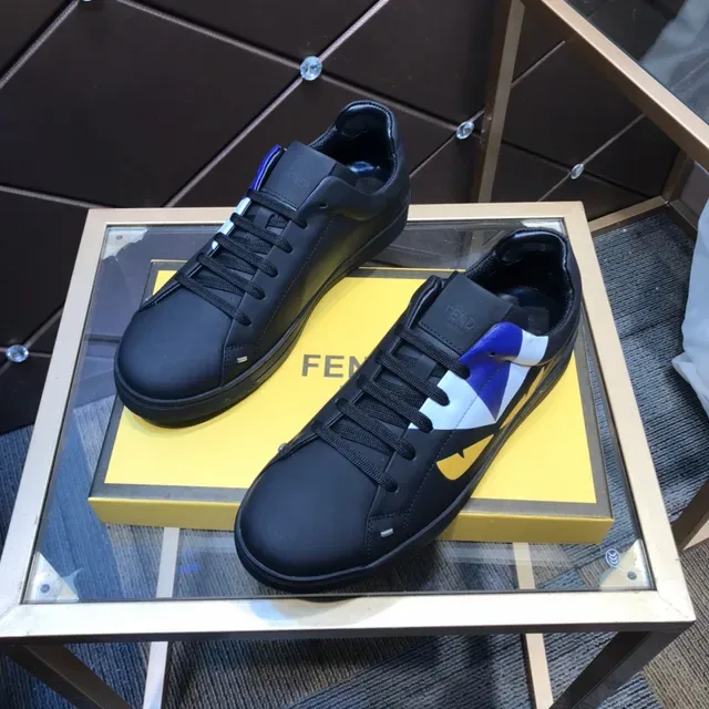 Fendi FF Monster Geometric Print Black Lifestyle Sneakers 8