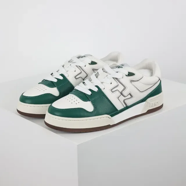 Fendi First Green and White Leather Lifestyle Sneakers 2