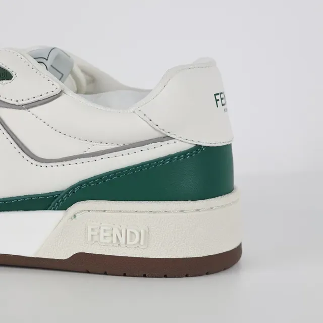 Fendi First Green and White Leather Lifestyle Sneakers 4