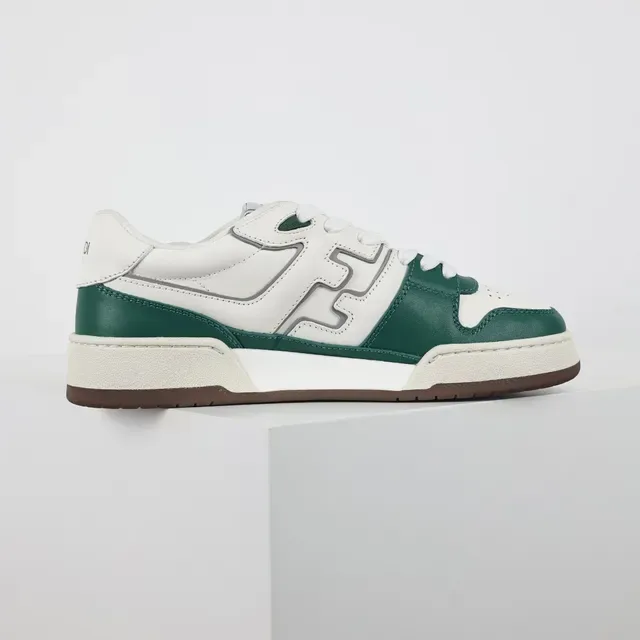 Fendi First Green and White Leather Lifestyle Sneakers 7
