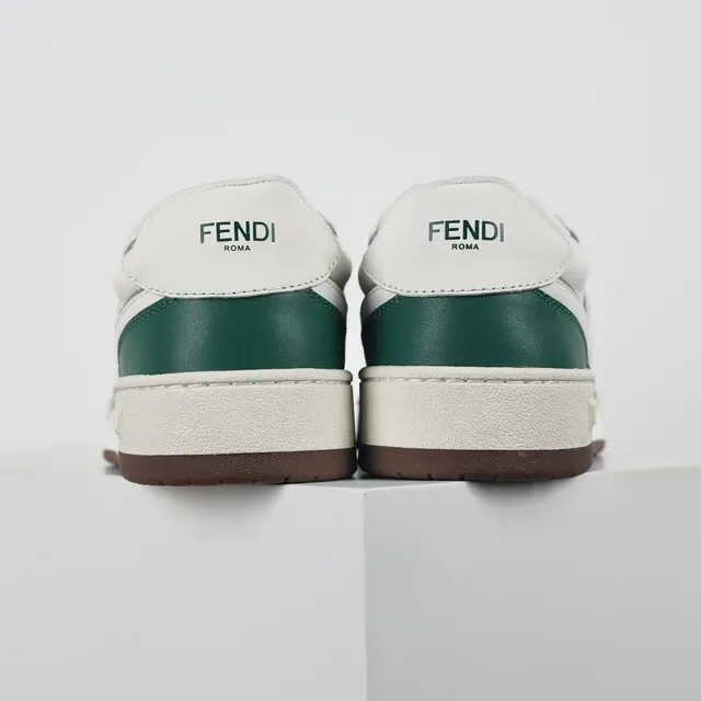 Fendi First Green and White Leather Lifestyle Sneakers 8