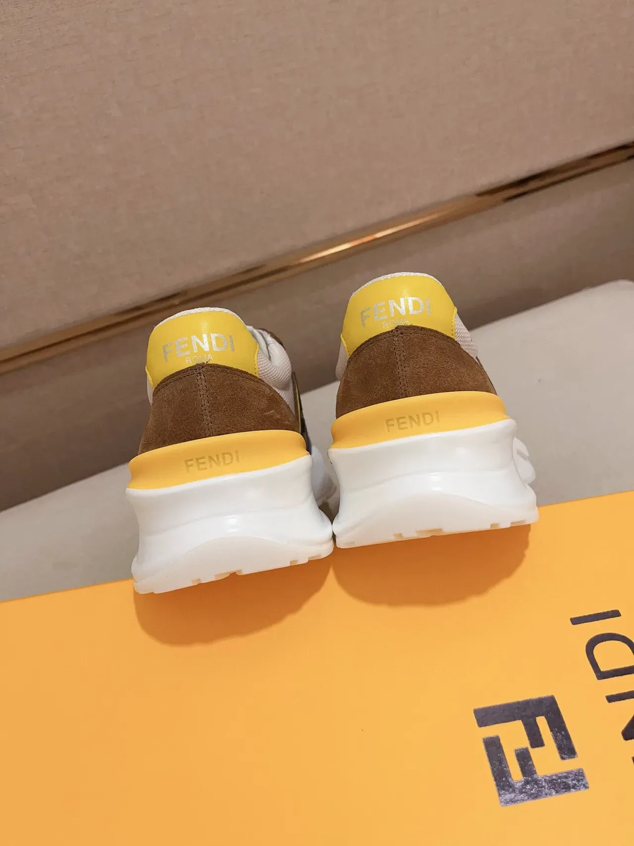 Fendi White Black Oversized Logo Sculpted Midsole Lifestyle Sneakers 2