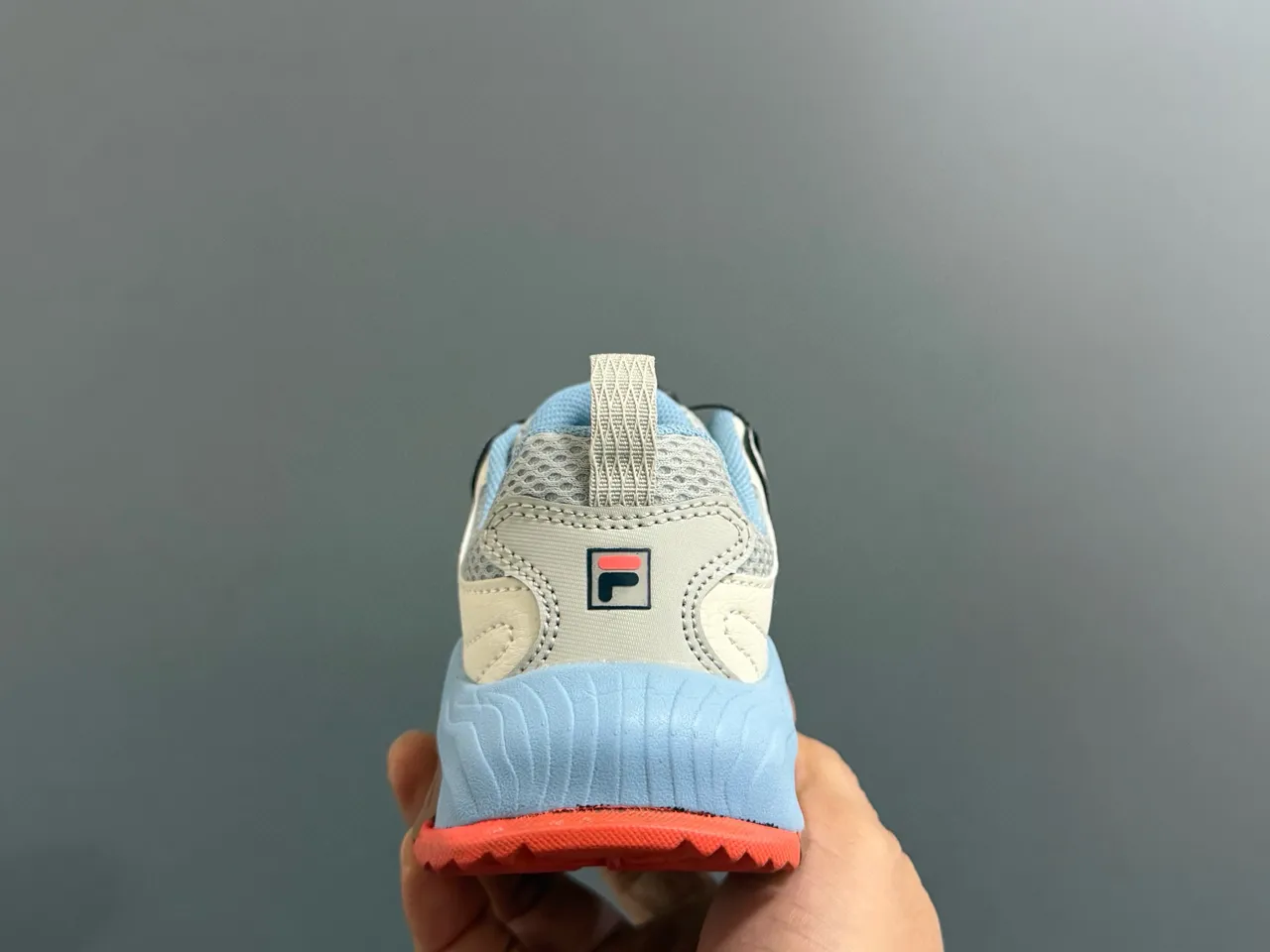 Fila Gris Bleu BOA Fermeture Dial Sculpted Wavy Midsole Chunky Sneakers 18
