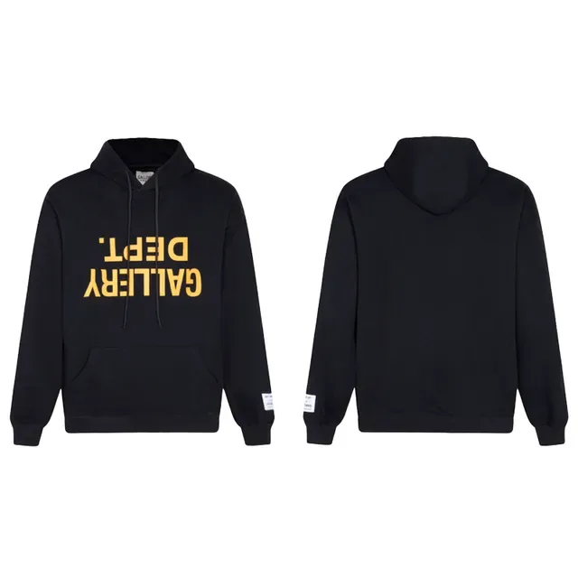 Gallery Dept Reversed Logo Black Yellow Hoodie 2