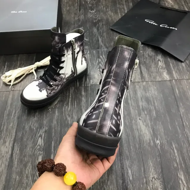 Abstract Ink-Splatter Print High-Top Platform Boots 3