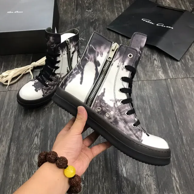 Abstract Ink-Splatter Print High-Top Platform Boots 5
