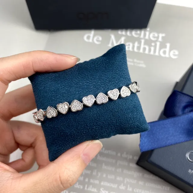 apm MONACO Double-Row Heart Pavé Bracelet 5