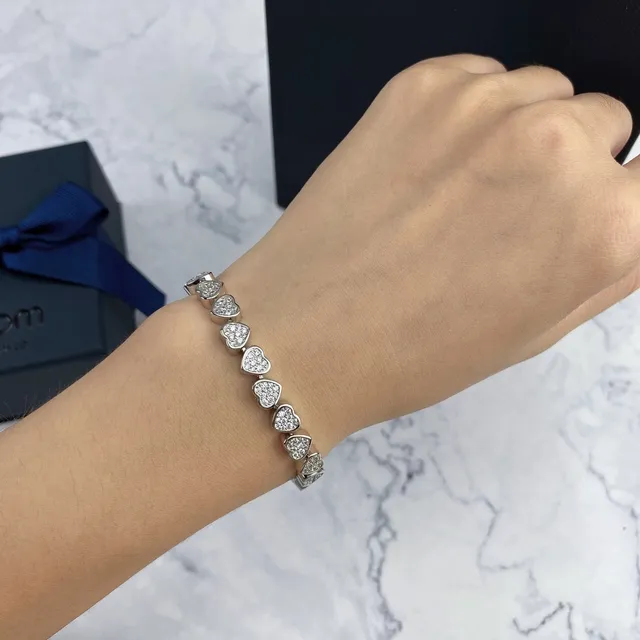 apm MONACO Double-Row Heart Pavé Bracelet 6