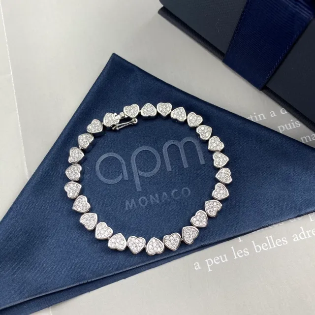 apm MONACO Double-Row Heart Pavé Bracelet 8