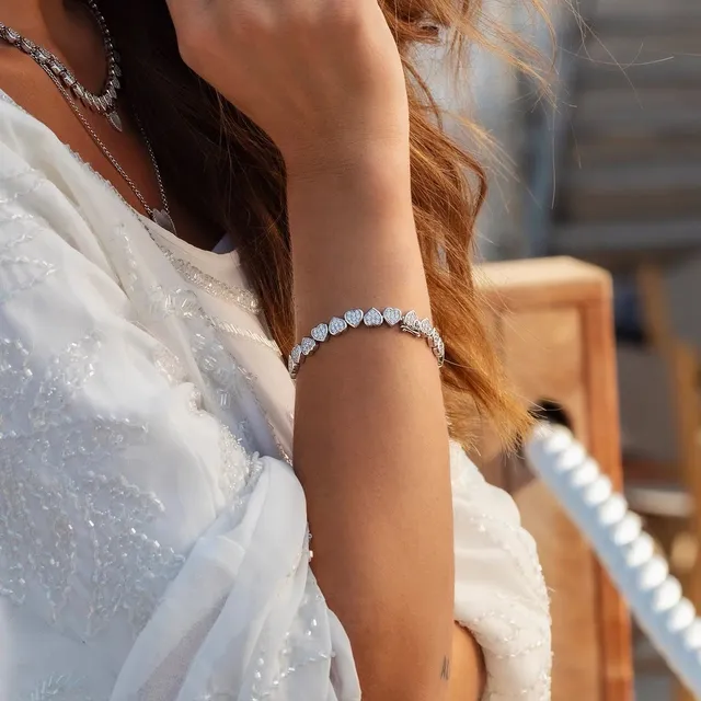 apm MONACO Double-Row Heart Pavé Bracelet 9