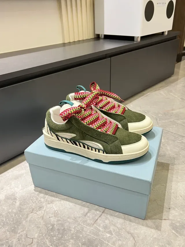 Army Green Multicolor Olive Suede Upper Woven Laces Sneakers 1