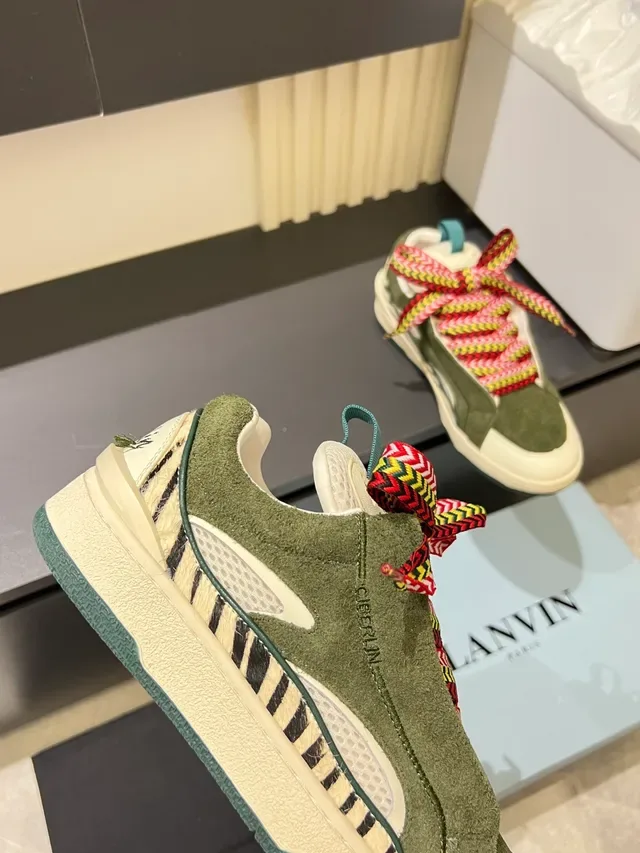 Army Green Multicolor Olive Suede Upper Woven Laces Sneakers 3