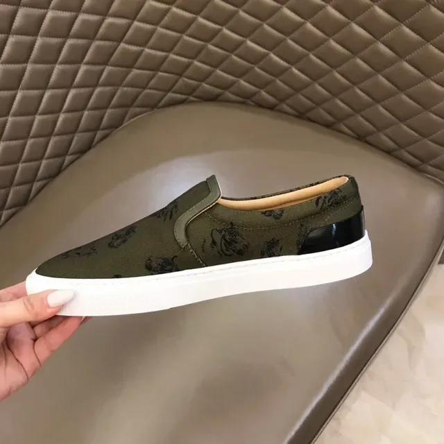 Army Green White Olive Printed Upper Platform Sole Canvas Shoes 3