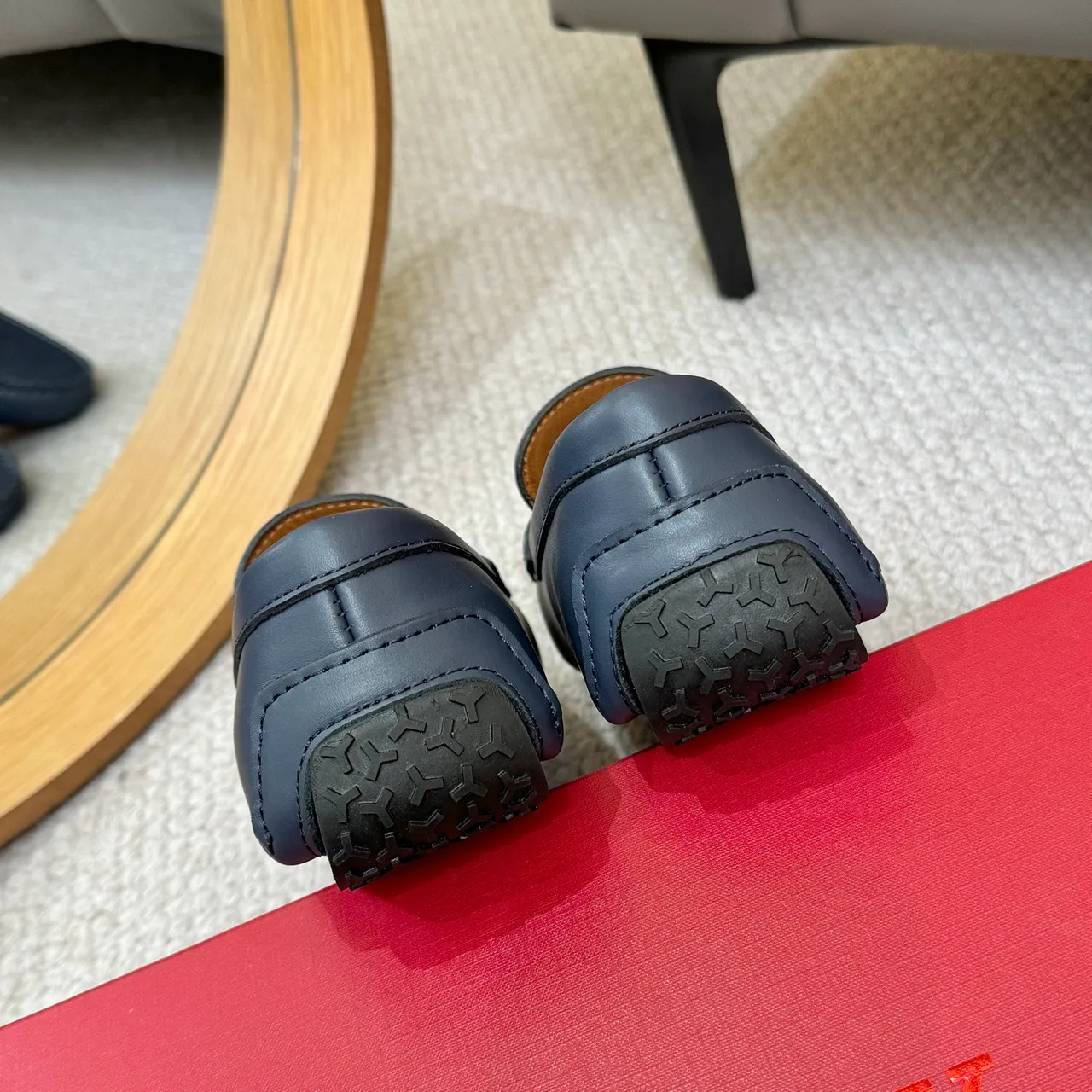 Bally Embossed Monogram Navy Loafers 2