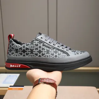 Bally Monogram-Print Tênis Lifestyle Cinza e Preto