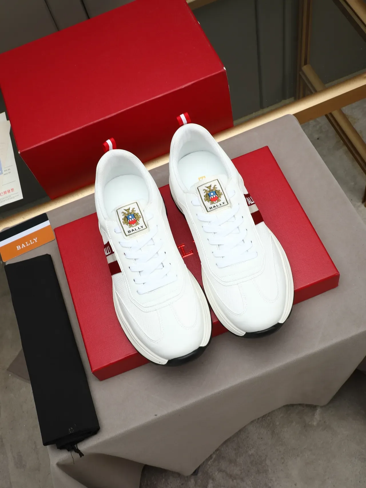 Bally White and Red Stripe Lifestyle Sneaker 2