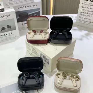 Bang & Olufsen Beoplay EX Black Beige Circular Metallic Faceplates Stem-Style Earbud Housing TWS Earbuds