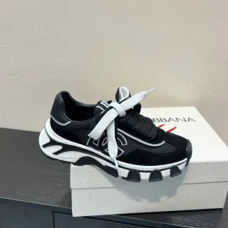 BBANA Zapatillas Lifestyle con Suela Gruesa Negra y Blanca