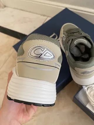 Beige and Olive Green Layered Overlay Lifestyle Sneaker 3