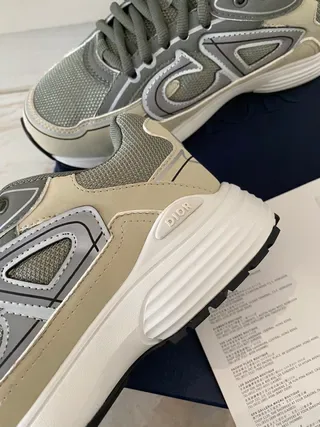 Beige and Olive Green Layered Overlay Lifestyle Sneaker 8