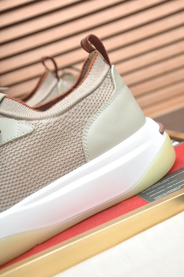 Beige and Sage Green Mesh Lifestyle Sneaker 2